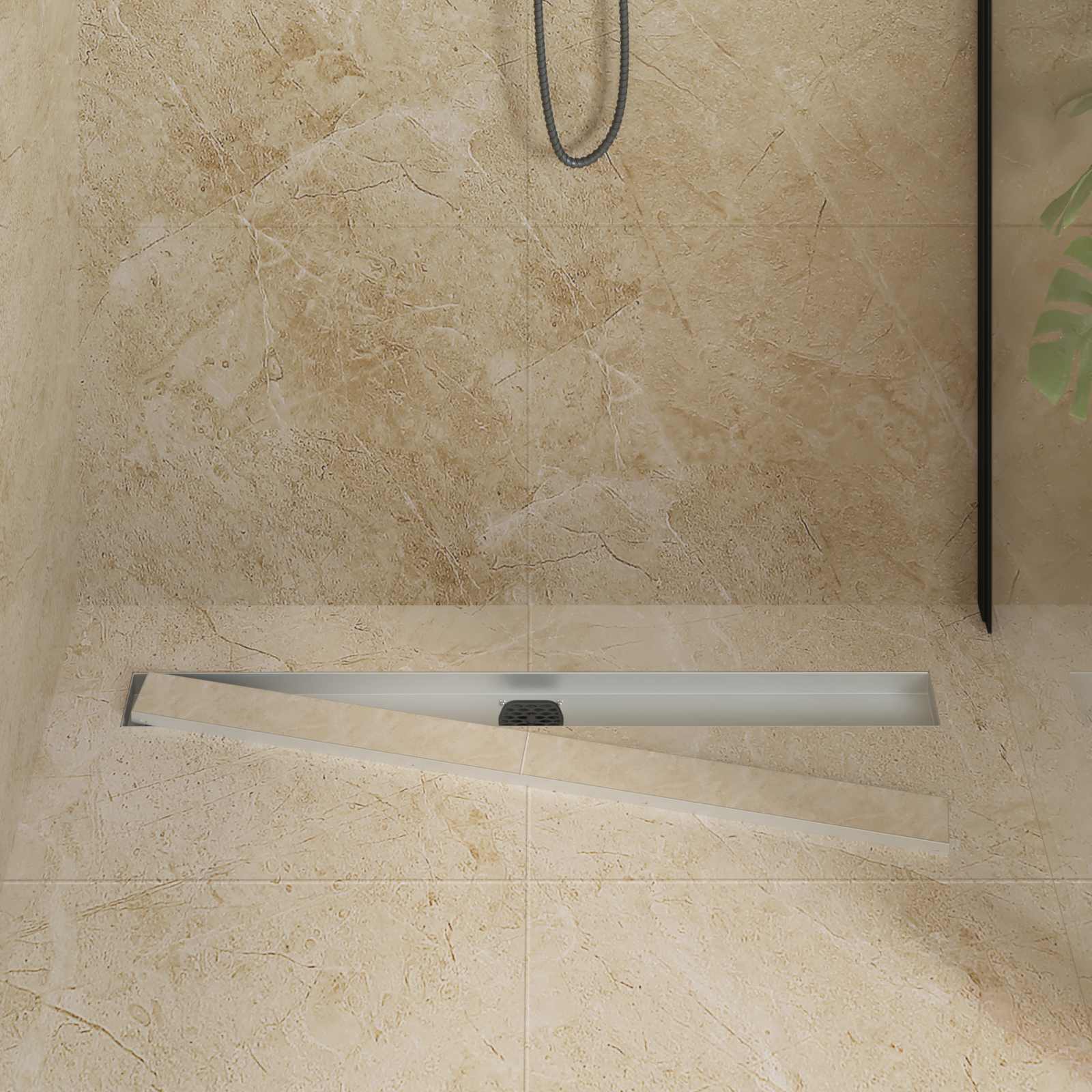vidaXL Shower Drain 2-in-1 with 360° Siphon Silver 90 cm 3