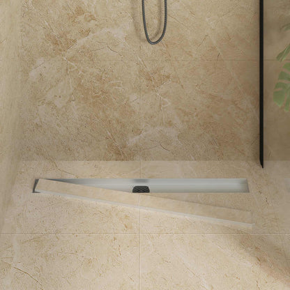 vidaXL Shower Drain 2-in-1 with 360° Siphon Silver 90 cm 3