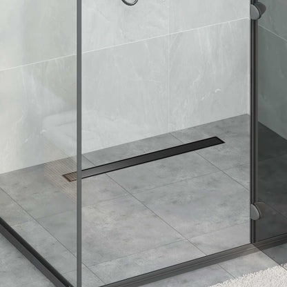 vidaXL Shower Drain 2-in-1 with 360° Siphon Black 70 cm 1