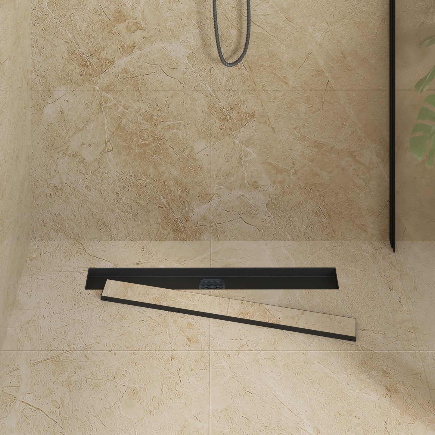 vidaXL Shower Drain 2-in-1 with 360° Siphon Black 70 cm 3