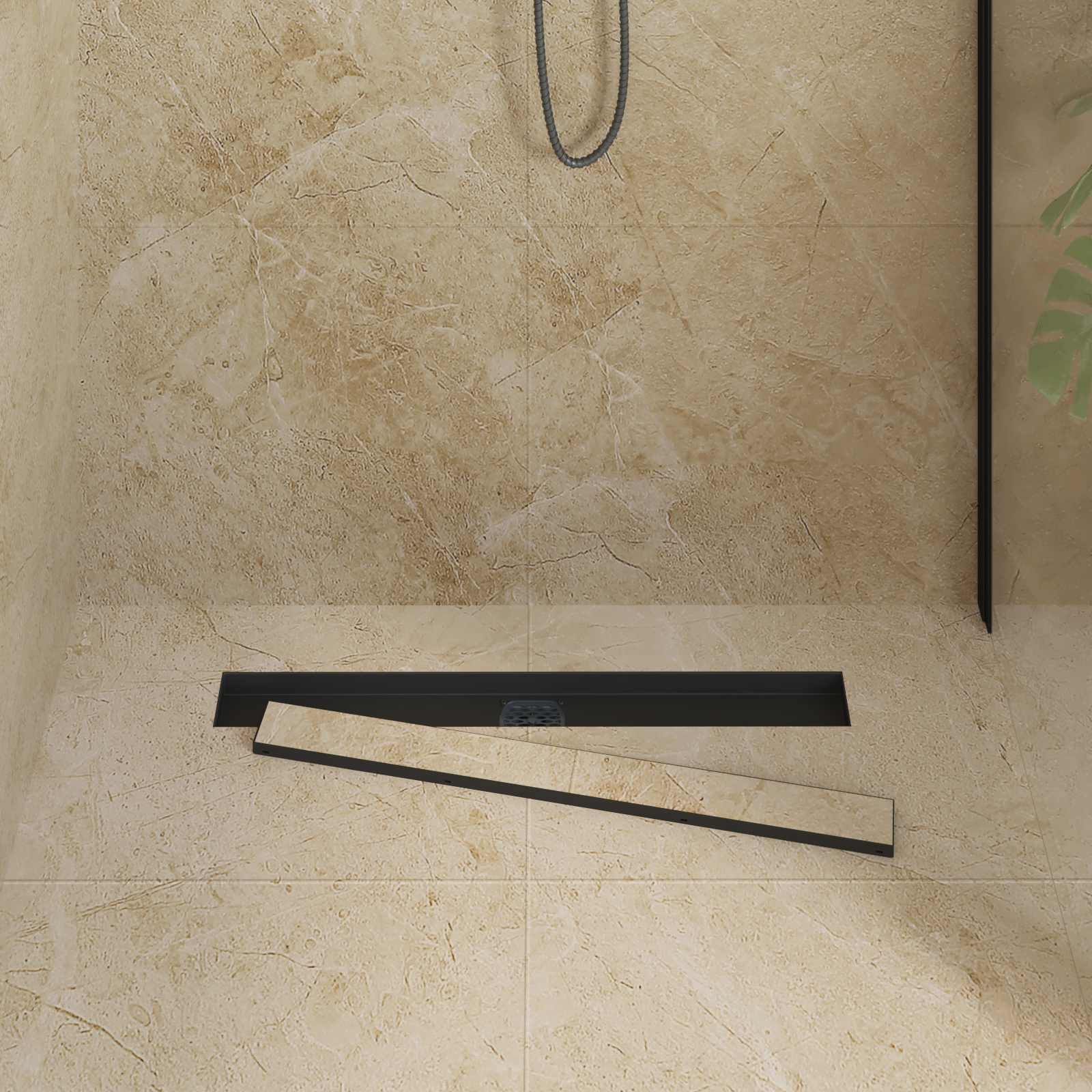 vidaXL Shower Drain 2-in-1 with 360° Siphon Black 70 cm 3