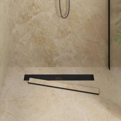 vidaXL Shower Drain 2-in-1 with 360° Siphon Black 70 cm 3