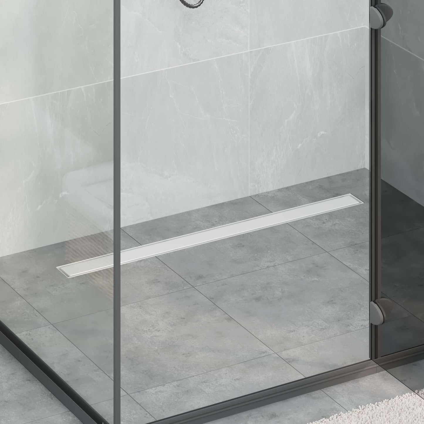 vidaXL 2 in 1 Shower Drain Silver 90 cm Stainless Steel 304 1
