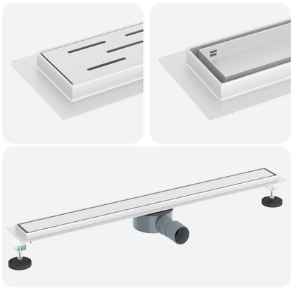 vidaXL Shower Drain 2-in-1 with 360° Siphon Silver 80 cm 2