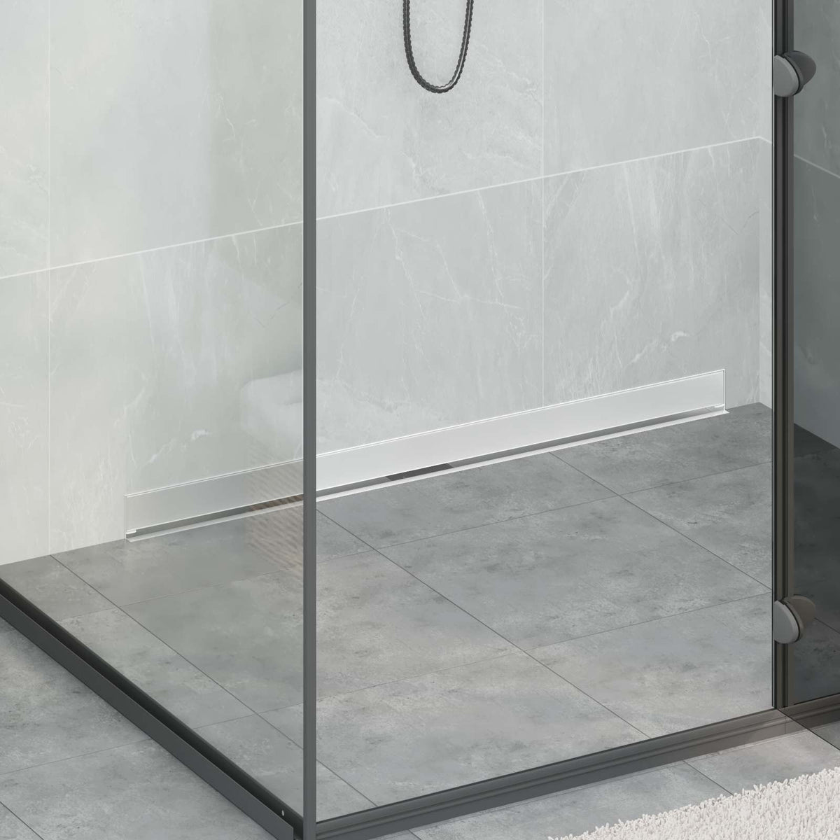 vidaXL Wall Mounted Shower Drain Silver Stainless Steel 304