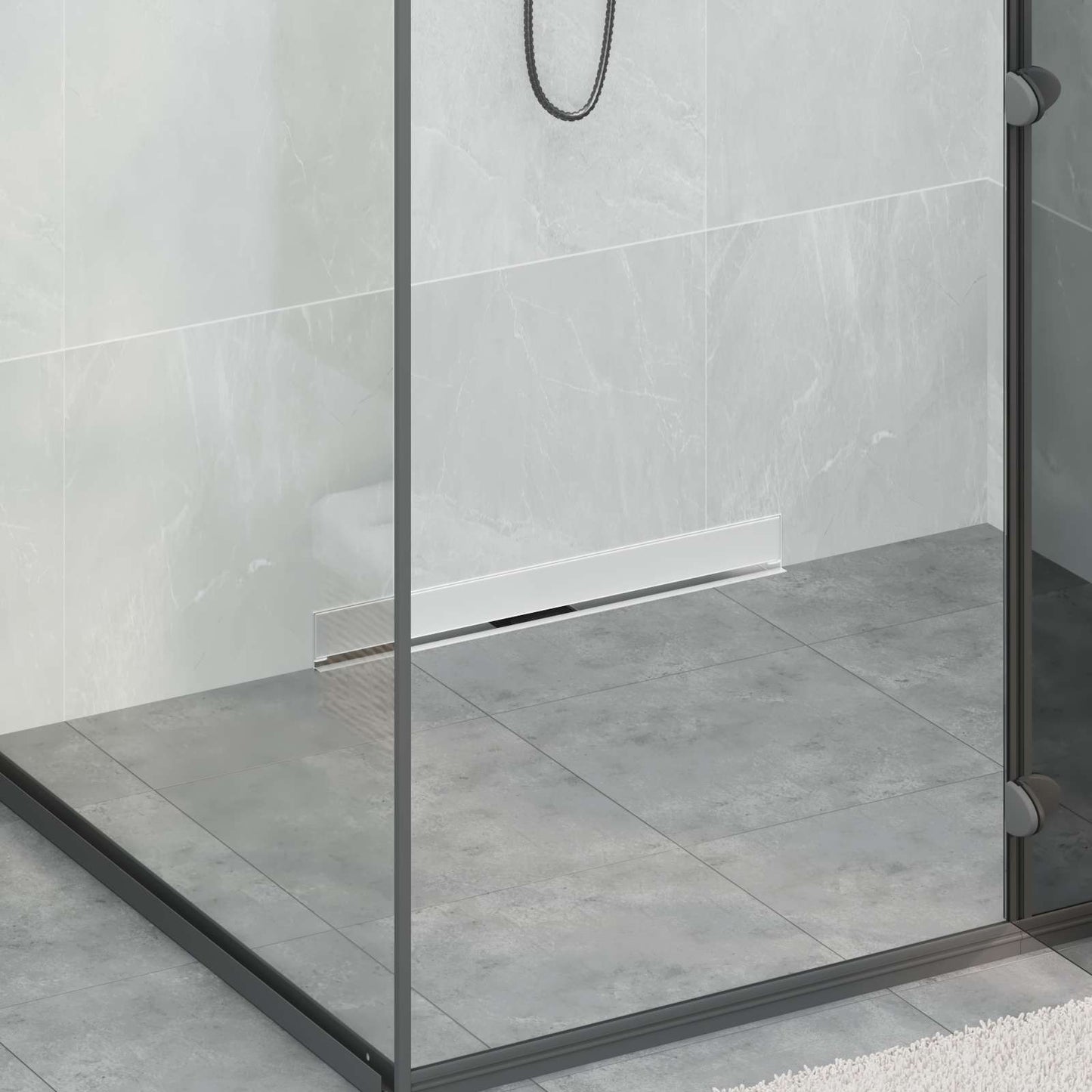 vidaXL Wall Mounted Shower Drain Silver 60 cm Stainless Steel 304 1