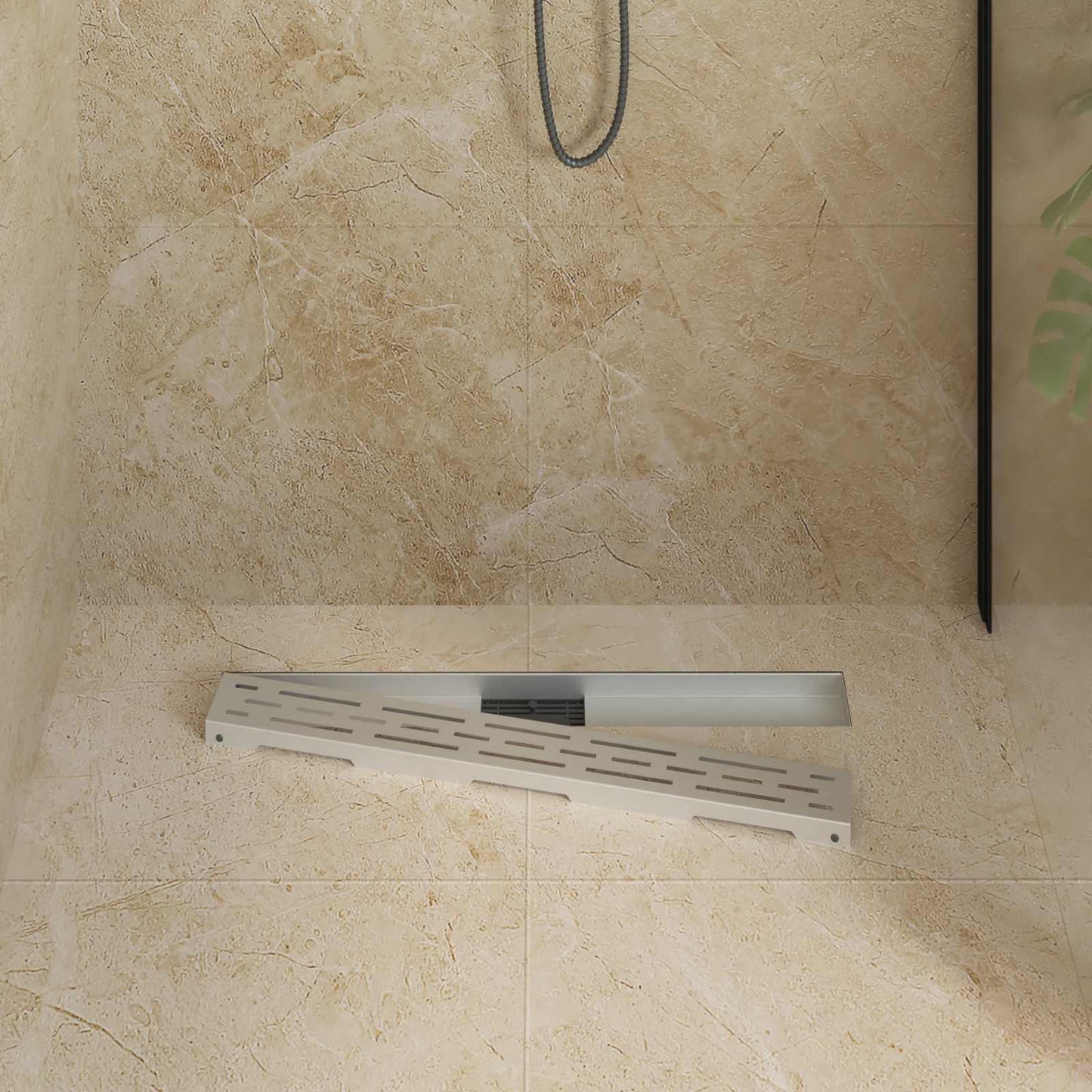vidaXL Shower Drain with Line Design Silver 80 cm Stainless Steel 304 3