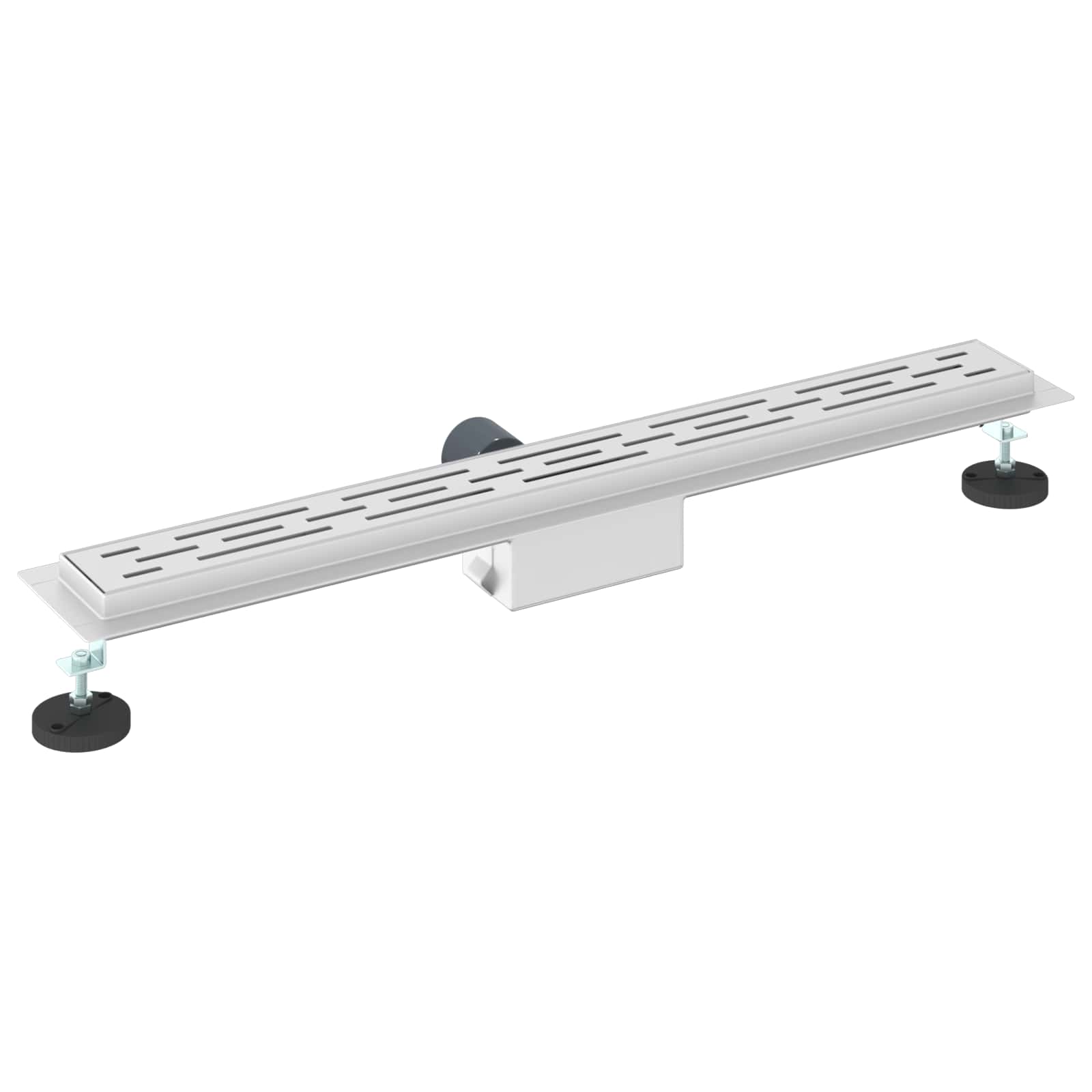 vidaXL Shower Drain with Line Design Silver 80 cm Stainless Steel 304 6