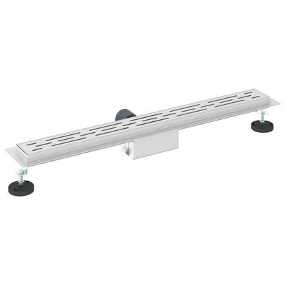 vidaXL Shower Drain with Line Design Silver 80 cm Stainless Steel 304 6