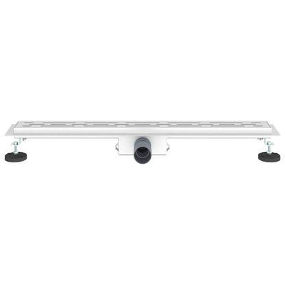 vidaXL Shower Drain with Line Design Silver 80 cm Stainless Steel 304 4