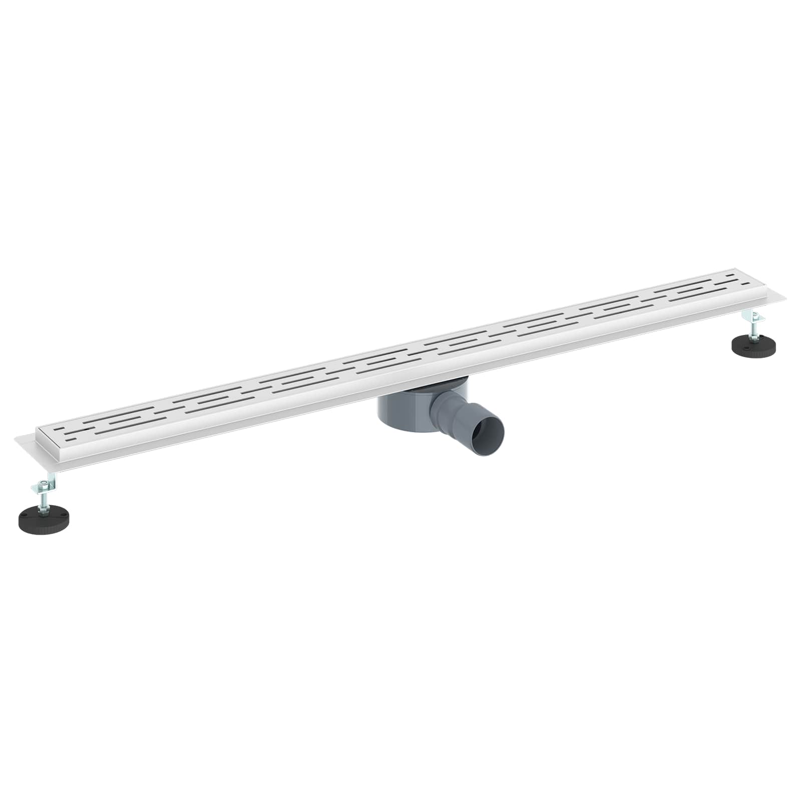 vidaXL Shower Drain Line Design with 360° Siphon Silver 100 cm 2