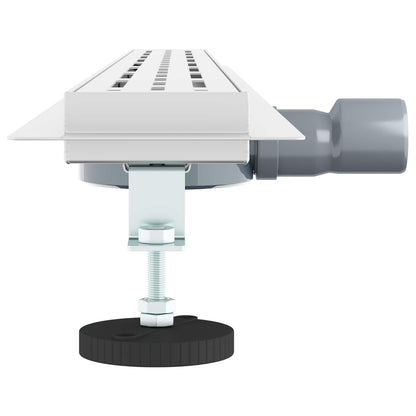 vidaXL Shower Drain Line Design with 360° Siphon Silver 100 cm 5