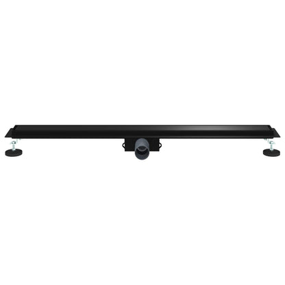vidaXL 2 in 1 Shower Drain Black 90 cm Stainless Steel 304 4