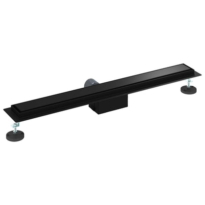 vidaXL 2 in 1 Shower Drain Black 80 cm Stainless Steel 304 6