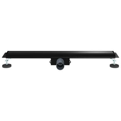 vidaXL 2 in 1 Shower Drain Black 80 cm Stainless Steel 304 4