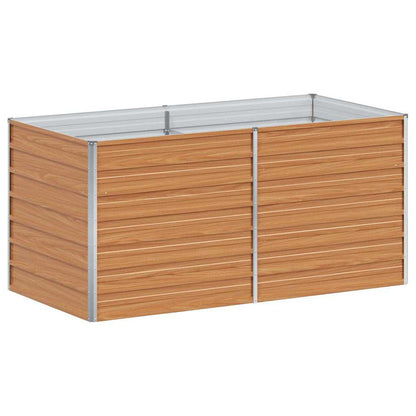 vidaXL Garden Raised Bed Light Brown 160 x 80 x 77 cm Galvanised Steel 2