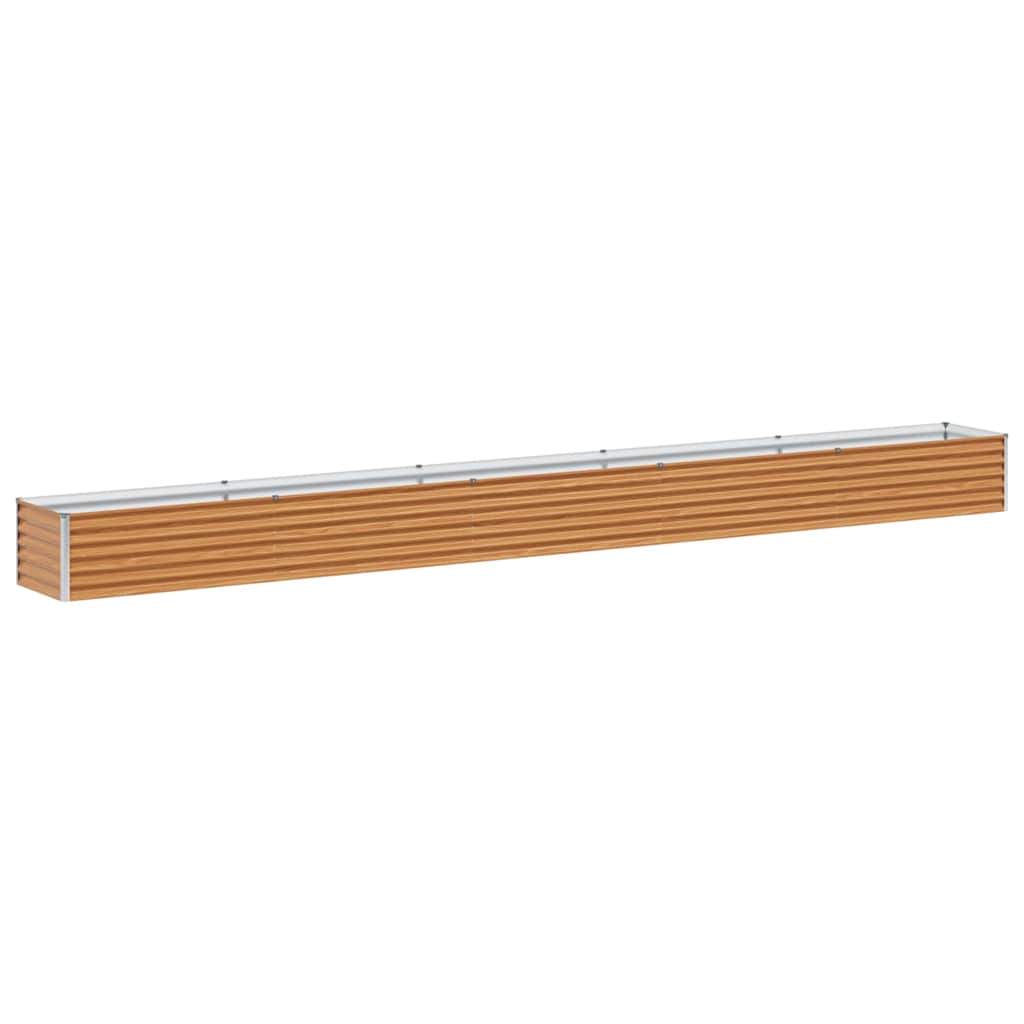 vidaXL Garden Raised Bed Light Brown 485 x 50 x 36 cm Galvanised Steel 2