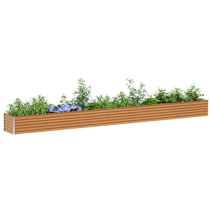vidaXL Garden Raised Bed Light Brown 485 x 50 x 36 cm Galvanised Steel 3