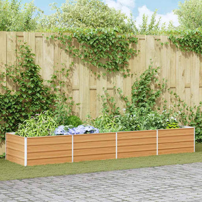 vidaXL Garden Raised Bed Light Brown 320 x 80 x 45 cm Galvanised Steel 1