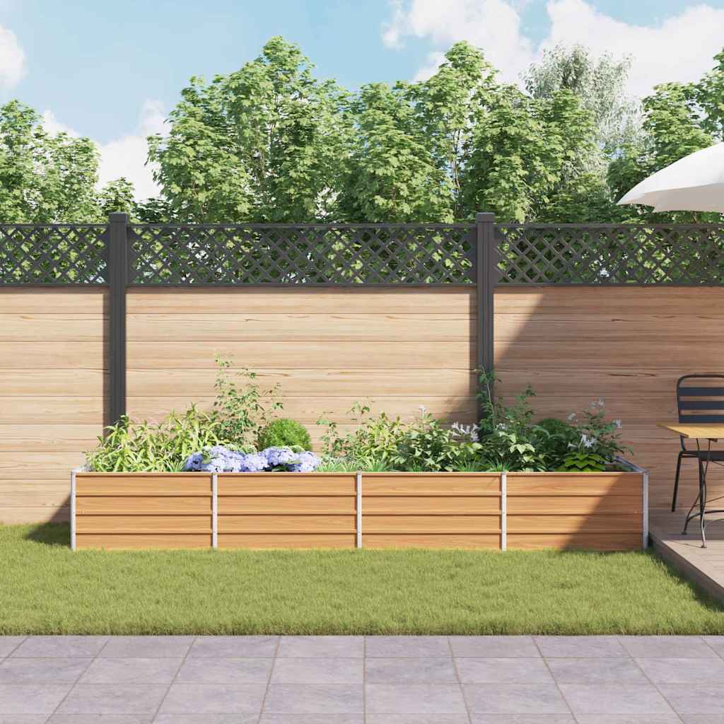 vidaXL Garden Raised Bed Light Brown 320 x 80 x 45 cm Galvanised Steel 4