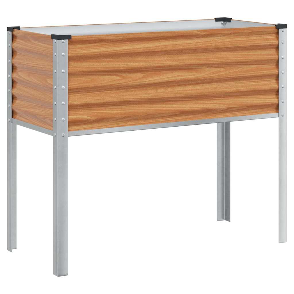 vidaXL Garden Planter Light Brown 100 x 45 x 90 cm Galvanised Steel 2