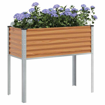 vidaXL Garden Planter Light Brown 100 x 45 x 90 cm Galvanised Steel 3