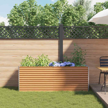 vidaXL Garden Raised Bed Light Brown 195 x 50 x 68 cm Galvanised Steel 4