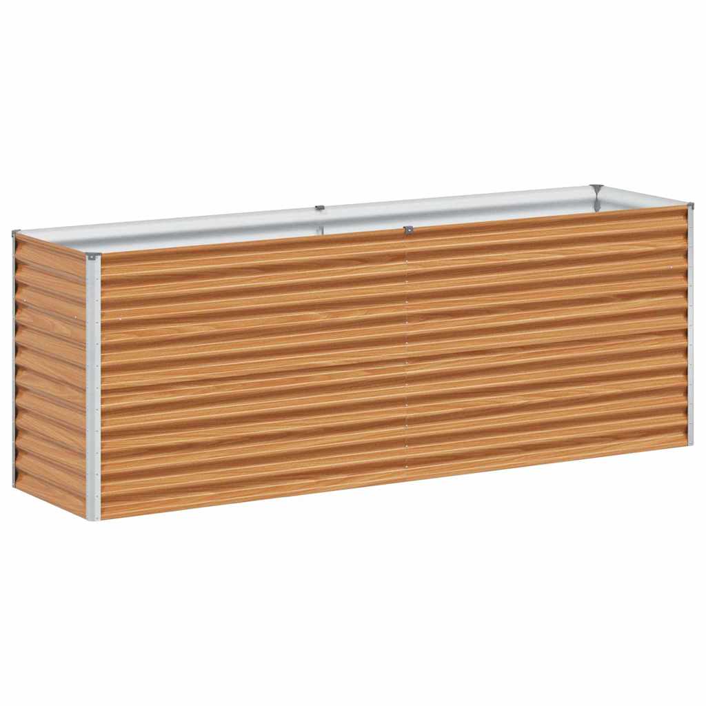 vidaXL Garden Raised Bed Light Brown 195 x 50 x 68 cm Galvanised Steel 2