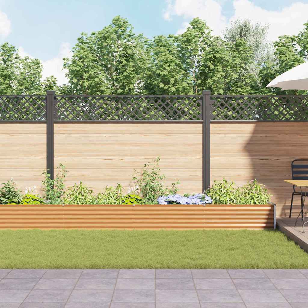 vidaXL Garden Raised Bed Light Brown 582 x 50 x 36 cm Galvanised Steel 4