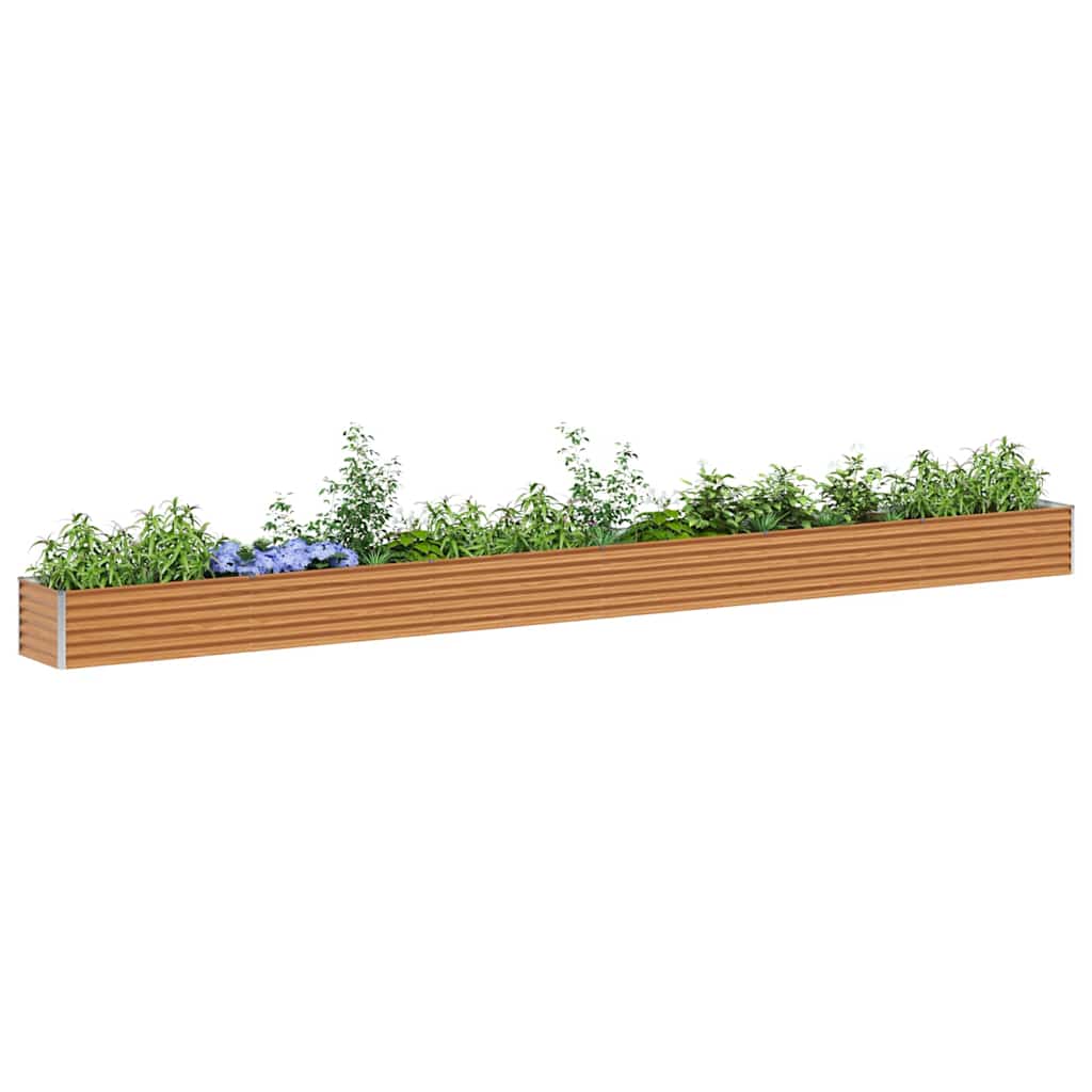 vidaXL Garden Raised Bed Light Brown 582 x 50 x 36 cm Galvanised Steel 3