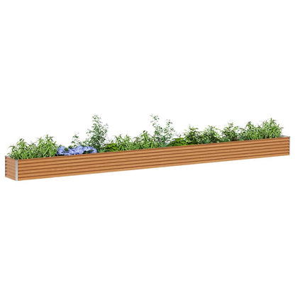 vidaXL Garden Raised Bed Light Brown 582 x 50 x 36 cm Galvanised Steel 3