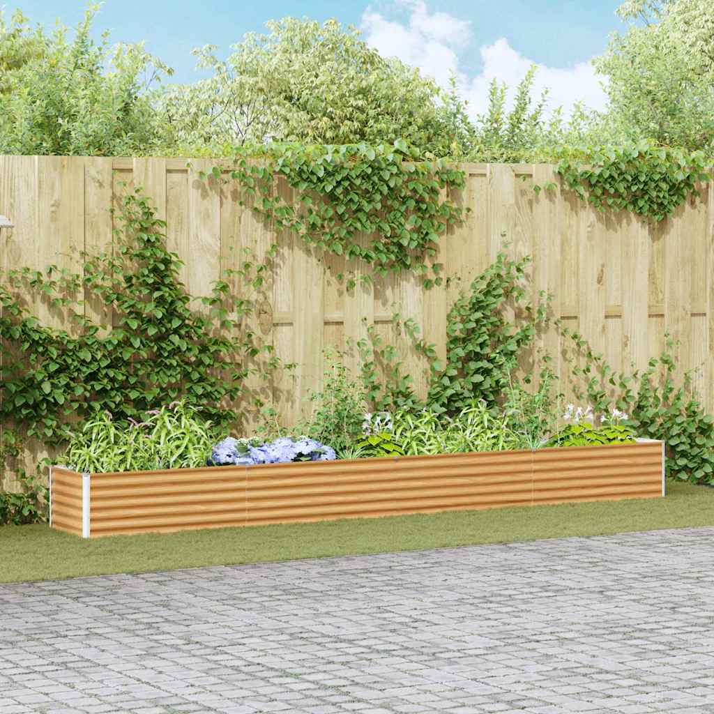 vidaXL Garden Raised Bed Light Brown 390 x 50 x 36 cm Galvanised Steel 1