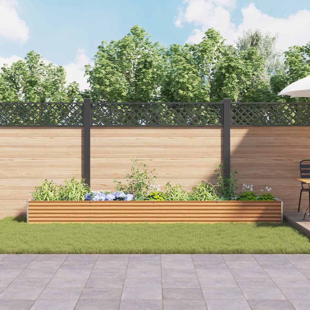 vidaXL Garden Raised Bed Light Brown 390 x 50 x 36 cm Galvanised Steel 4