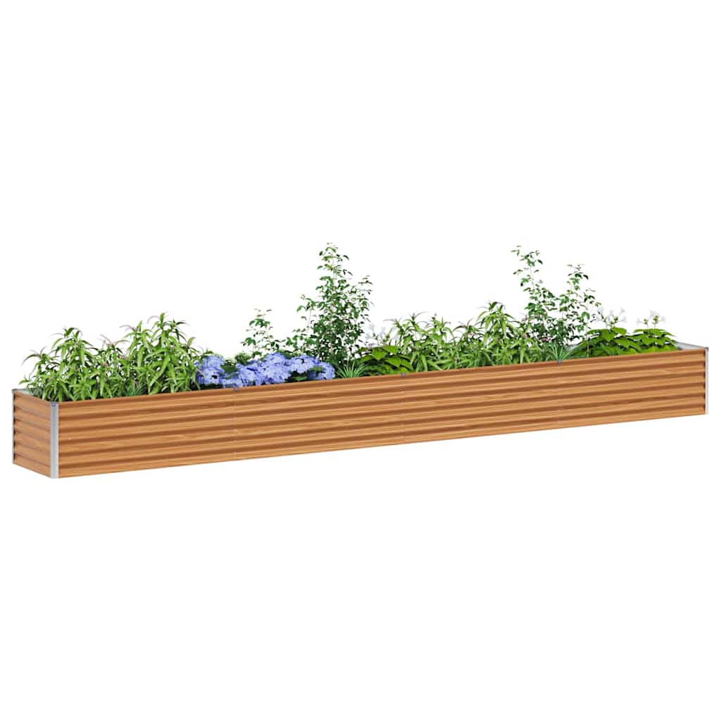 vidaXL Garden Raised Bed Light Brown 390 x 50 x 36 cm Galvanised Steel 3