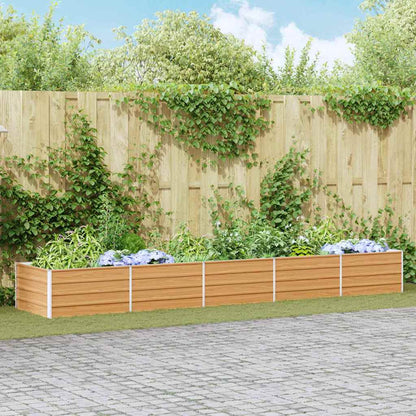 vidaXL Garden Raised Bed Light Brown 400 x 80 x 45 cm Galvanised Steel 1