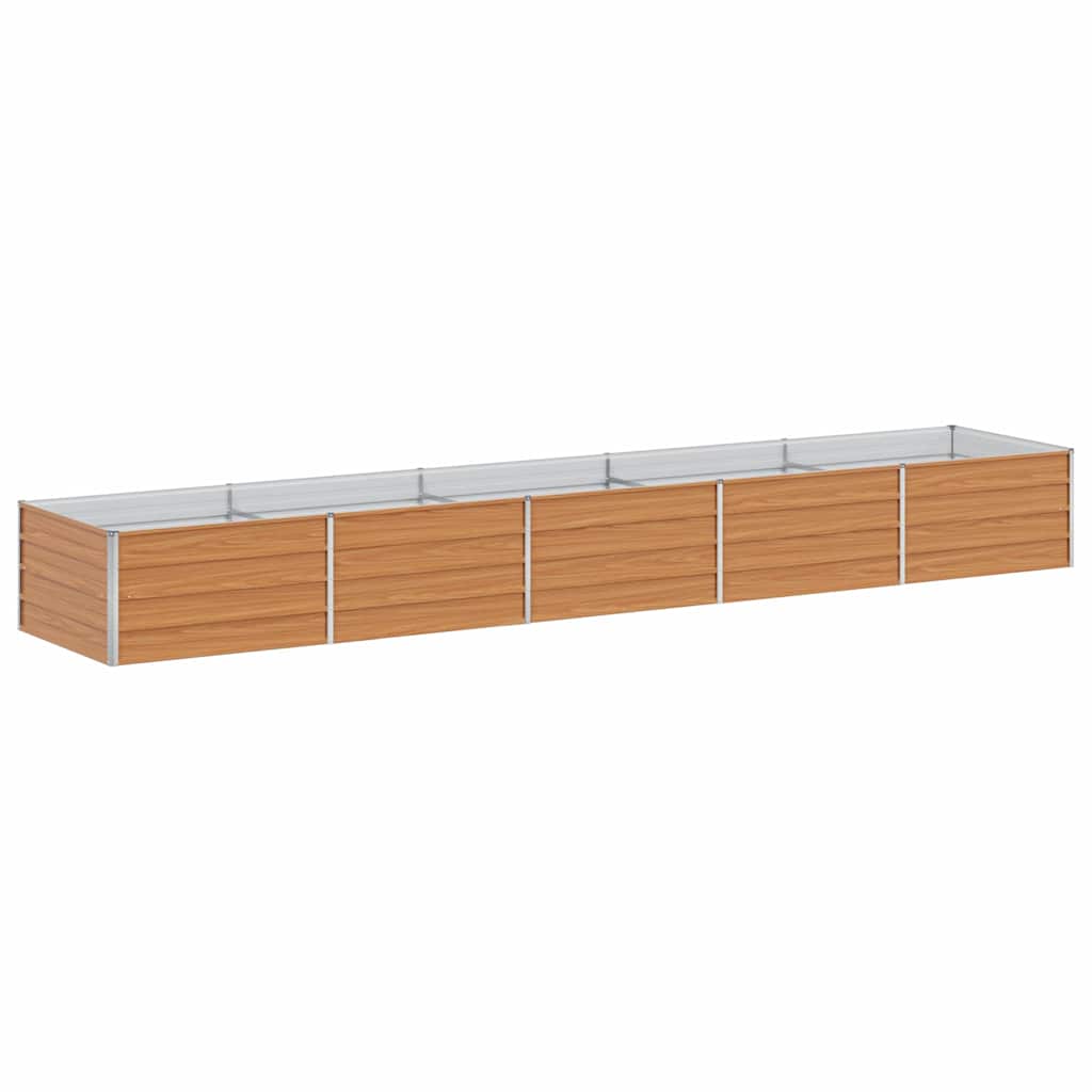 vidaXL Garden Raised Bed Light Brown 400 x 80 x 45 cm Galvanised Steel 2