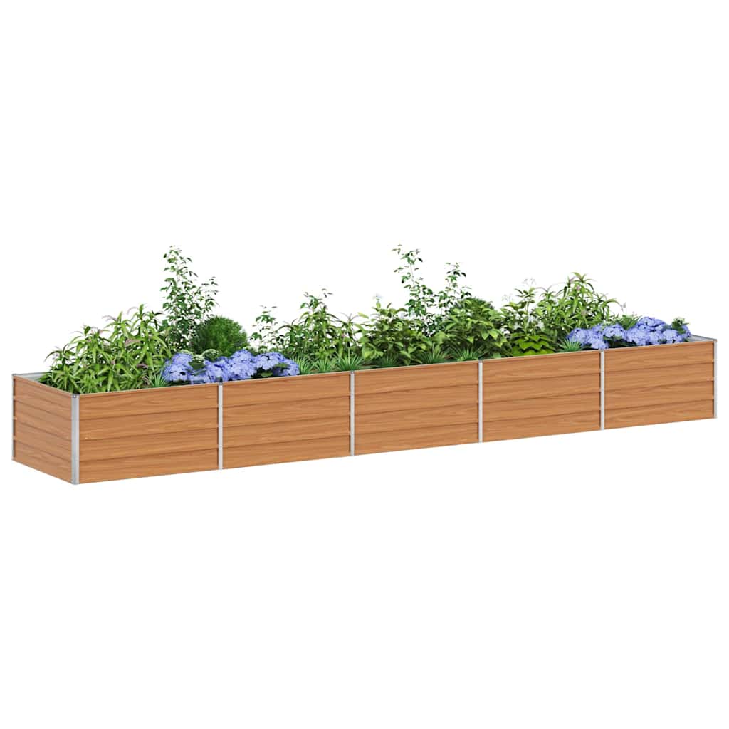 vidaXL Garden Raised Bed Light Brown 400 x 80 x 45 cm Galvanised Steel 3