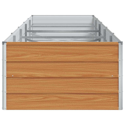 vidaXL Garden Raised Bed Light Brown 400 x 80 x 45 cm Galvanised Steel 6