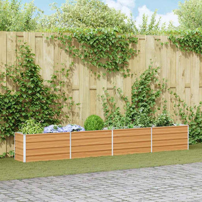 vidaXL Garden Raised Bed Light Brown 320 x 40 x 45 cm Galvanised Steel 1