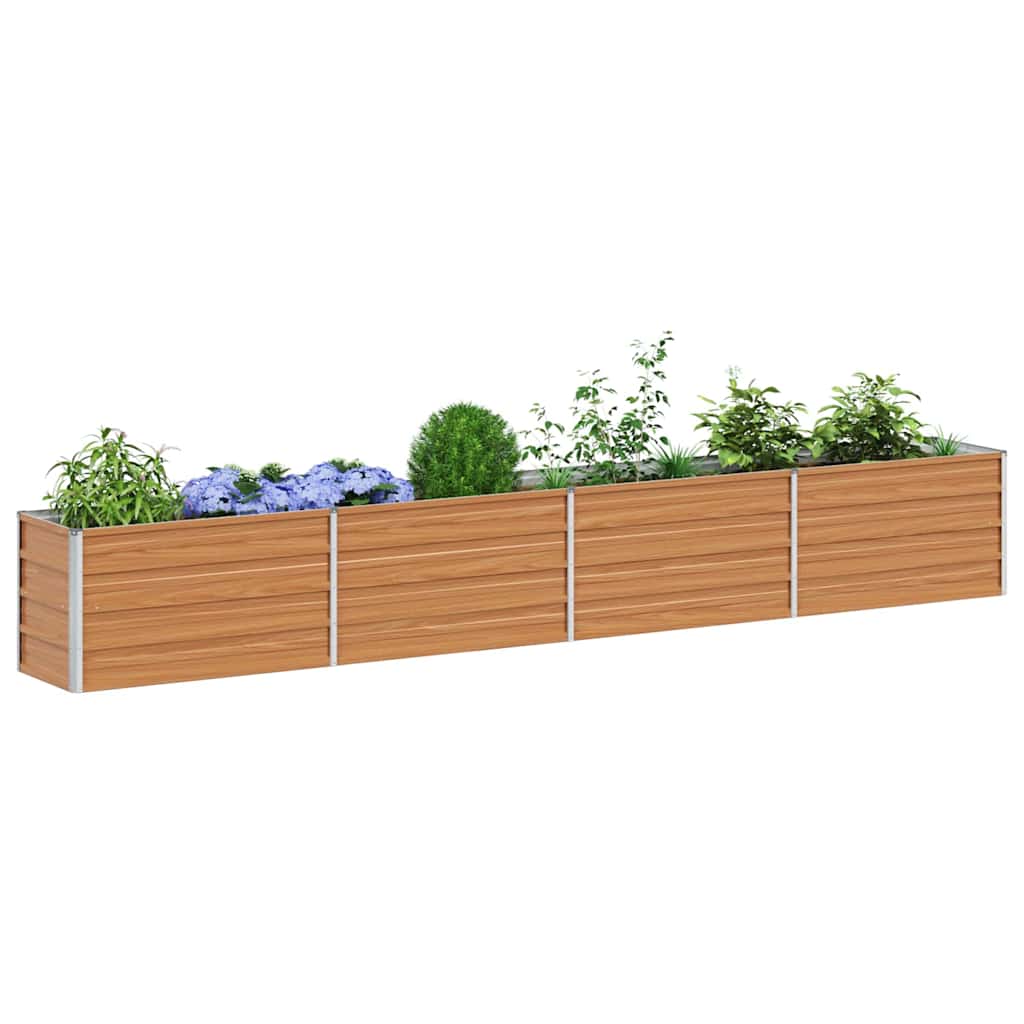 vidaXL Garden Raised Bed Light Brown 320 x 40 x 45 cm Galvanised Steel 3