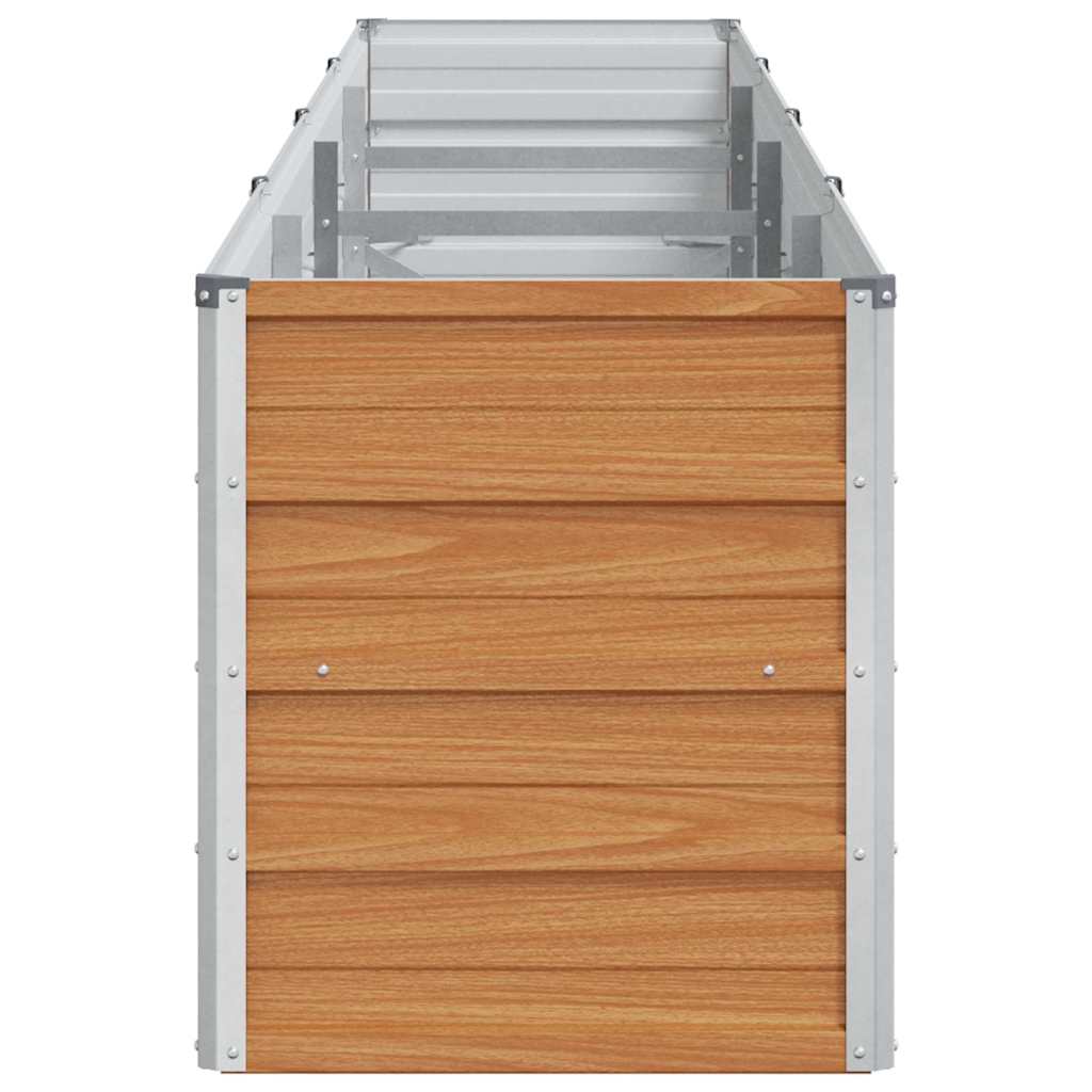 vidaXL Garden Raised Bed Light Brown 320 x 40 x 45 cm Galvanised Steel 6