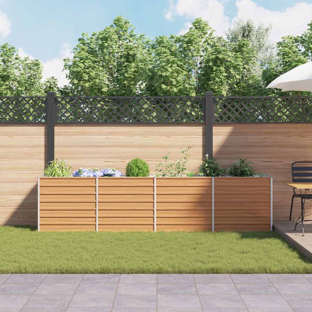 vidaXL Garden Raised Bed Light Brown 320 x 40 x 77 cm Galvanised Steel 4