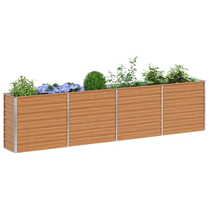 vidaXL Garden Raised Bed Light Brown 320 x 40 x 77 cm Galvanised Steel 3