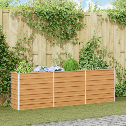 vidaXL Garden Raised Bed Light Brown 240 x 40 x 77 cm Galvanised Steel 1