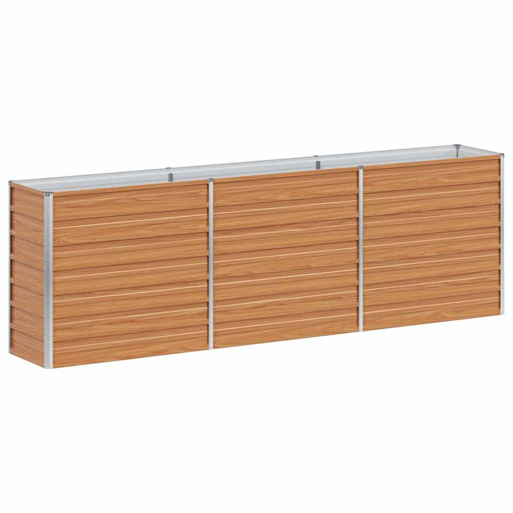 vidaXL Garden Raised Bed Light Brown 240 x 40 x 77 cm Galvanised Steel 2