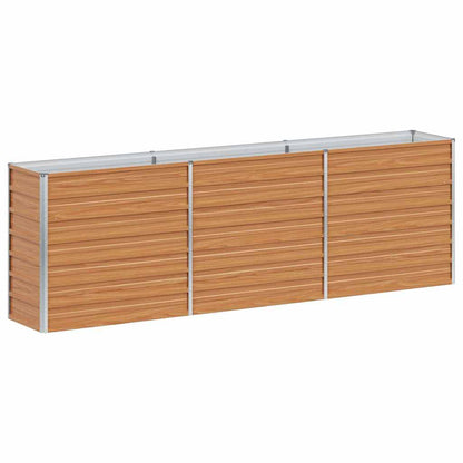 vidaXL Garden Raised Bed Light Brown 240 x 40 x 77 cm Galvanised Steel 2