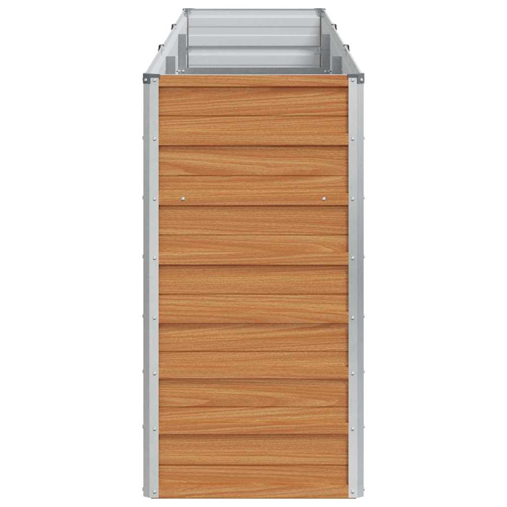 vidaXL Garden Raised Bed Light Brown 240 x 40 x 77 cm Galvanised Steel 6