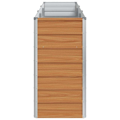vidaXL Garden Raised Bed Light Brown 240 x 40 x 77 cm Galvanised Steel 6