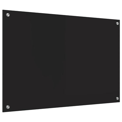 vidaXL Kitchen Backsplash Black 90 x 60 cm Tempered Glass 6