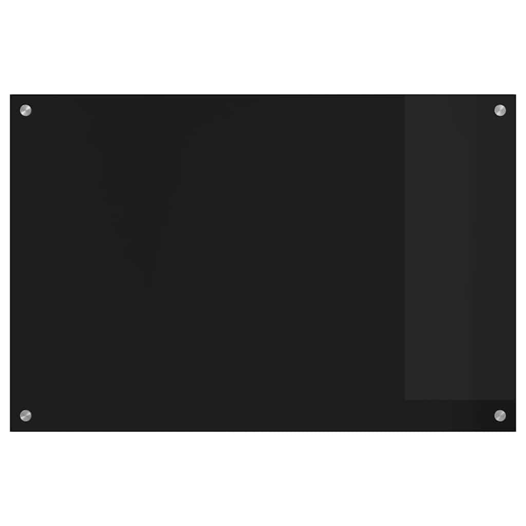 vidaXL Kitchen Backsplash Black 90 x 60 cm Tempered Glass 4
